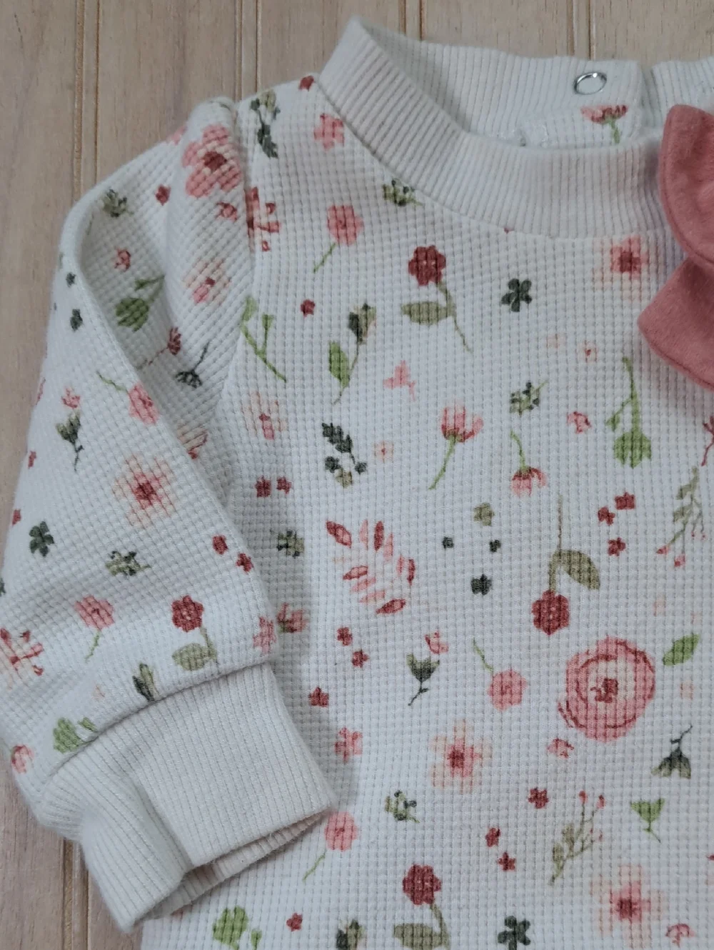 Laura Ashley Baby Floral Waffle Knit 2 Piece Outfit Set 0-3m Ribbed Leggings